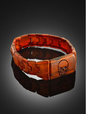 Bright Unisex Amber Bracelet With Engraving, image , picture 2