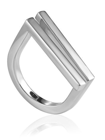 Glossy Geometric Ring The Silk, Ring Size: 8.5 / 18.5, image 