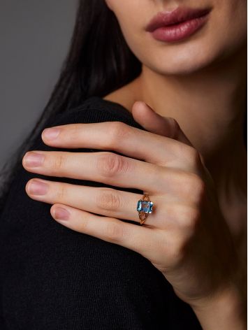 Golden Ring With Bold Topaz, Ring Size: 6.5 / 17, image , picture 5