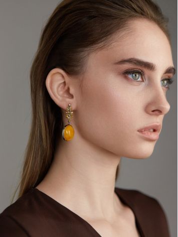 Designer Earrings With Luminous Baltic Amber, image , picture 4