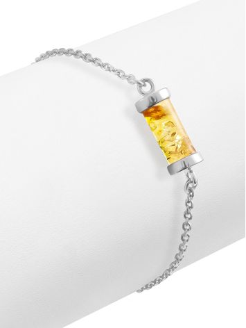 Delicate Chain Bracelet With Natural Amber, image , picture 3