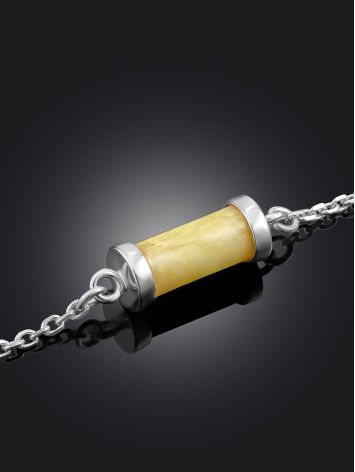 Stylish Chain Bracelet With Milky Colored Amber, image , picture 2