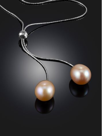 Elegant Tie Necklace With Pearl The Oceania, image , picture 2