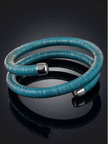 Bold Coil Bracelet With Blue Filament The Supernova, image , picture 2