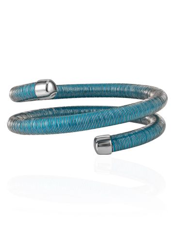 Bold Coil Bracelet With Blue Filament The Supernova, image , picture 4