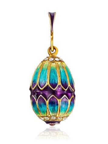 Colorful Enamel Egg Pendant With Crystals And Garnet The Romanov, image 