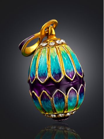 Colorful Enamel Egg Pendant With Crystals And Garnet The Romanov, image , picture 2