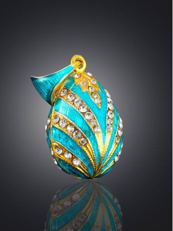 Bright Gold-Plated Egg Pendant With Enamel And Crystals The Romanov, image , picture 2