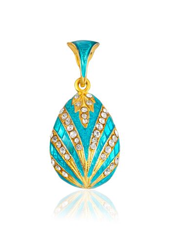 Bright Gold-Plated Egg Pendant With Enamel And Crystals The Romanov, image 
