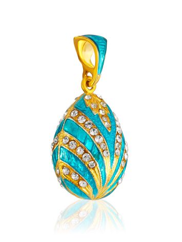 Bright Gold-Plated Egg Pendant With Enamel And Crystals The Romanov, image , picture 3