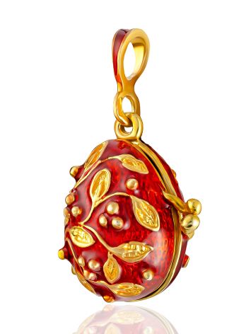 Chic Red Enamel Locket Pendant With Tiny Gilded Frog The Romanov, image , picture 3