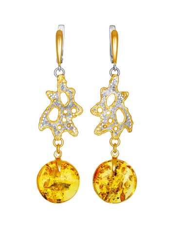 Designer Bicolor Amber Earrings, image 