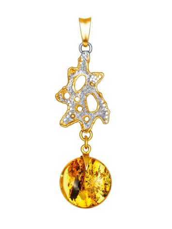 Gorgeous Designer Pendant With Textured Amber, image 