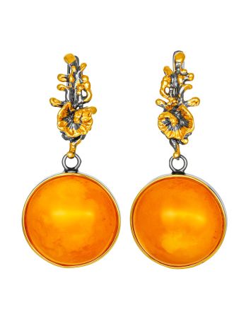 Designer Earrings With Luminous Baltic Amber, image 