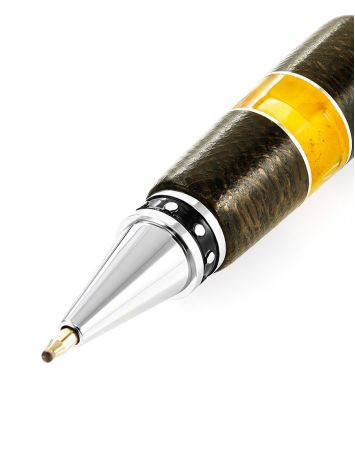 "Knight" wood and amber ballpoint pen, image , picture 3