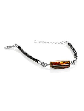 Designer Unisex Bracelet With Natural Amber Centerstone, image , picture 4