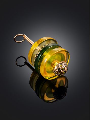 Designer Amber Pendant With Crystals, image , picture 2