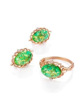 Bright Green Amber Earrings, image , picture 4