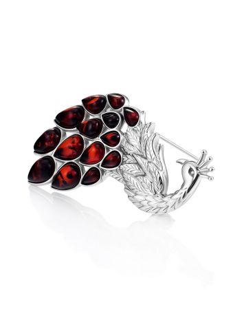Amber Peacock Brooch, image , picture 3