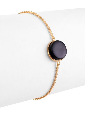 Lightweight Chain Bracelet With Black Amber, image , picture 5