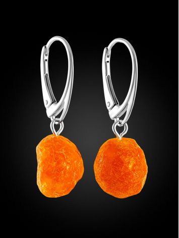 Bold Textured Amber Earrings, image , picture 3