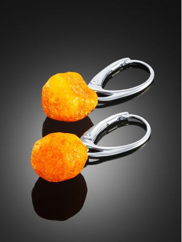 Bold Textured Amber Earrings, image , picture 2