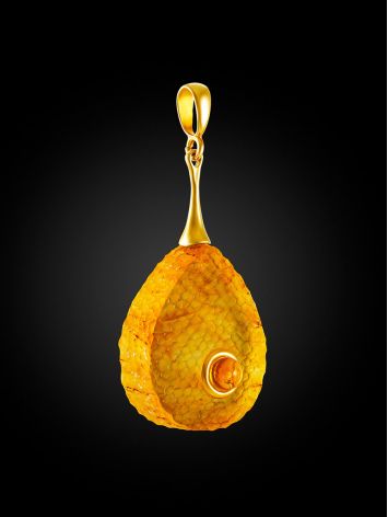 Textured Amber Drop Pendant, image , picture 4