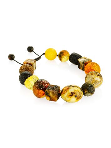 Textured Amber Beaded Bracelet, image , picture 4