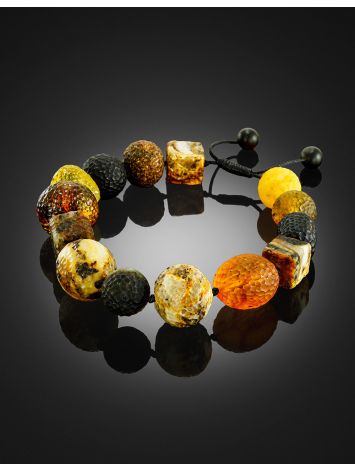 Textured Amber Beaded Bracelet, image , picture 2