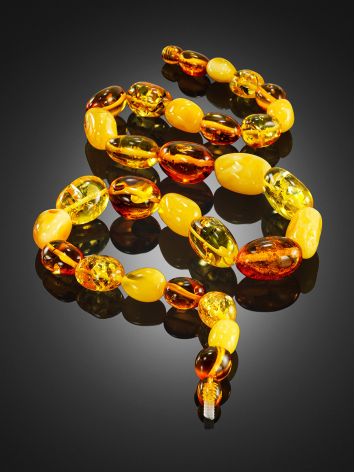 Boho Chic Amber Beaded Necklace, image , picture 2