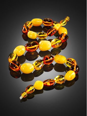 Glossy Amber Beaded Necklace, image , picture 2