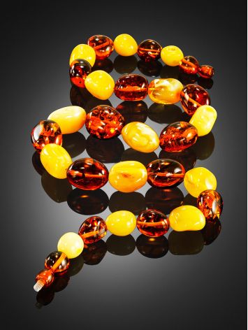 Two Tone Amber Beaded Necklace, image , picture 2