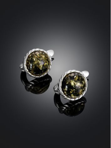 Classy Round Amber Earrings, image , picture 2