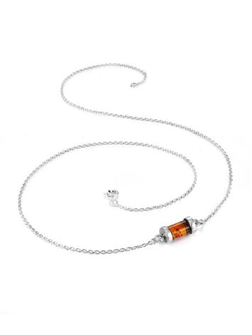 Stylish Chain Necklace With Amber Bar Detail, image , picture 3