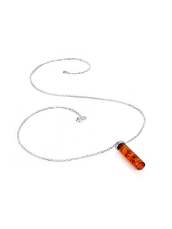 Chain Necklace With Amber Bar Pendant, image , picture 3