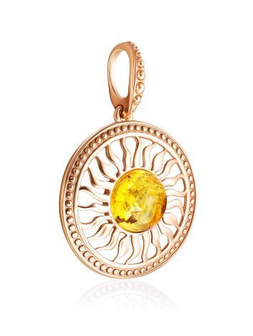 Sun Motif Pendant With Lemon Amber Centerstone, image , picture 4