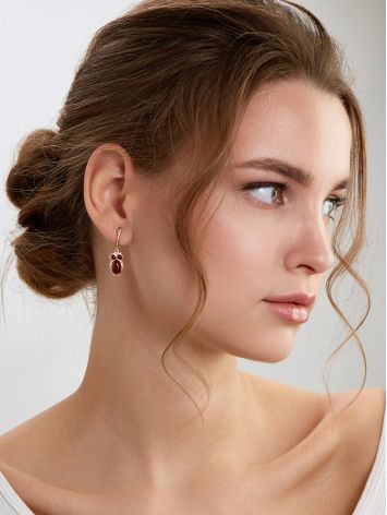 Stylish Amber Owl Motif Earrings, image , picture 3