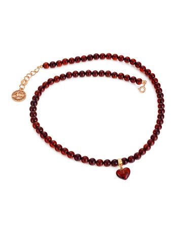 Chic Amber Choker Necklace With Heart Pendant, image , picture 3