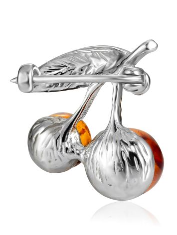 Tiny Amber Cherry Brooch, image , picture 3