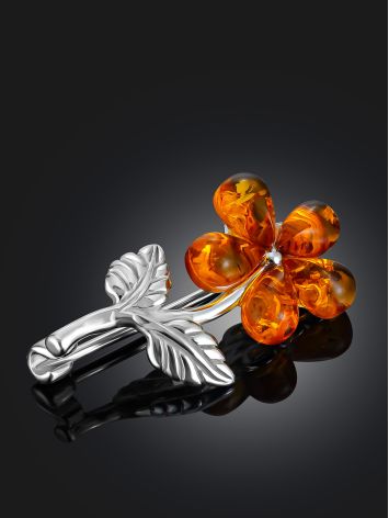 Exquisite Amber Flower Brooch, image , picture 2