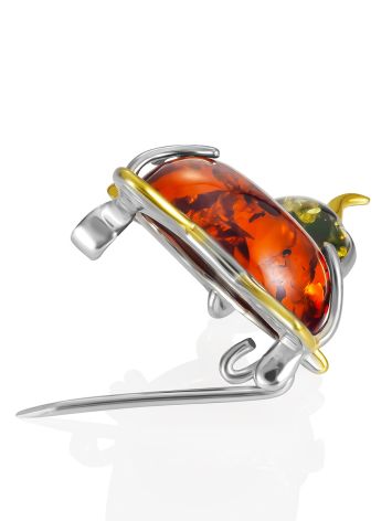 Amber Cat Brooch With Dangle, image , picture 3