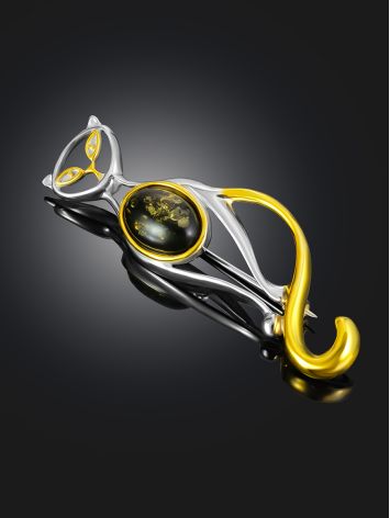 Cute Amber Cat Brooch, image , picture 2
