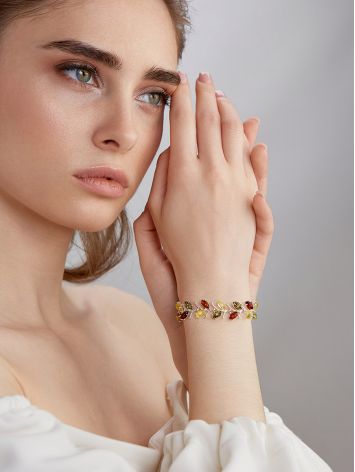 Floral Motif Amber Bracelet, image , picture 3