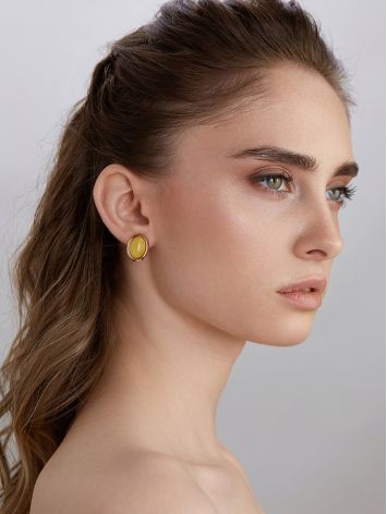 Lustrous Honey Amber Earrings, image , picture 3