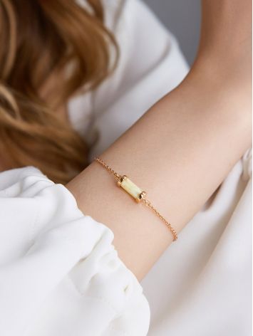 Trendy Gilded Chain Bracelet With Amber, image , picture 3