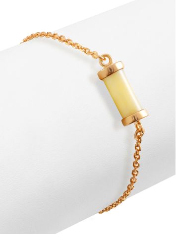 Trendy Gilded Chain Bracelet With Amber, image , picture 4