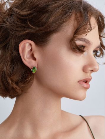 Bright Green Amber Earrings, image , picture 3