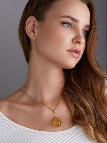 Textured Amber Drop Pendant, image , picture 5