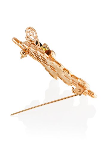 Designer Honeycomb Motif Amber Brooch, image , picture 4