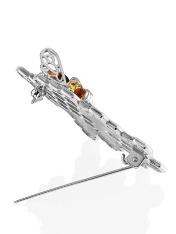Honeycomb Motif Amber Brooch, image , picture 4